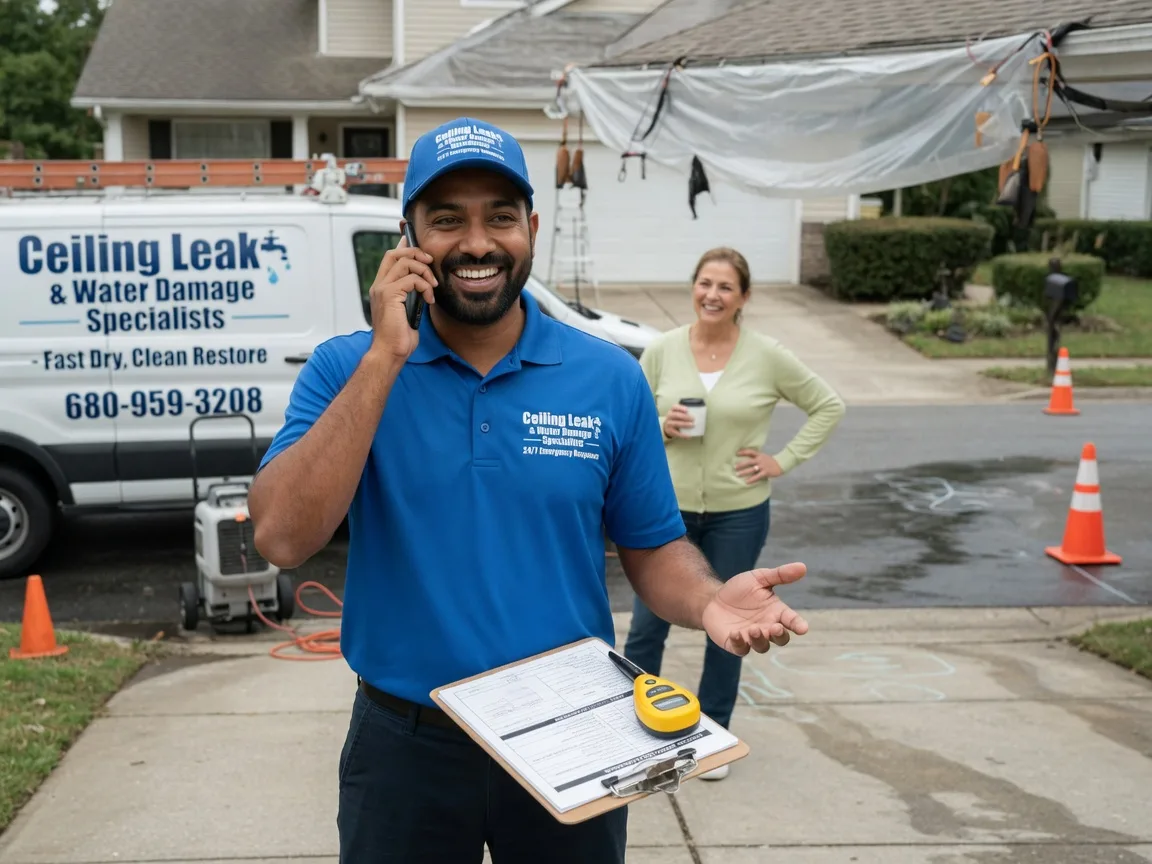 Ceiling Leak Cleanup Ravia, OK FAQs